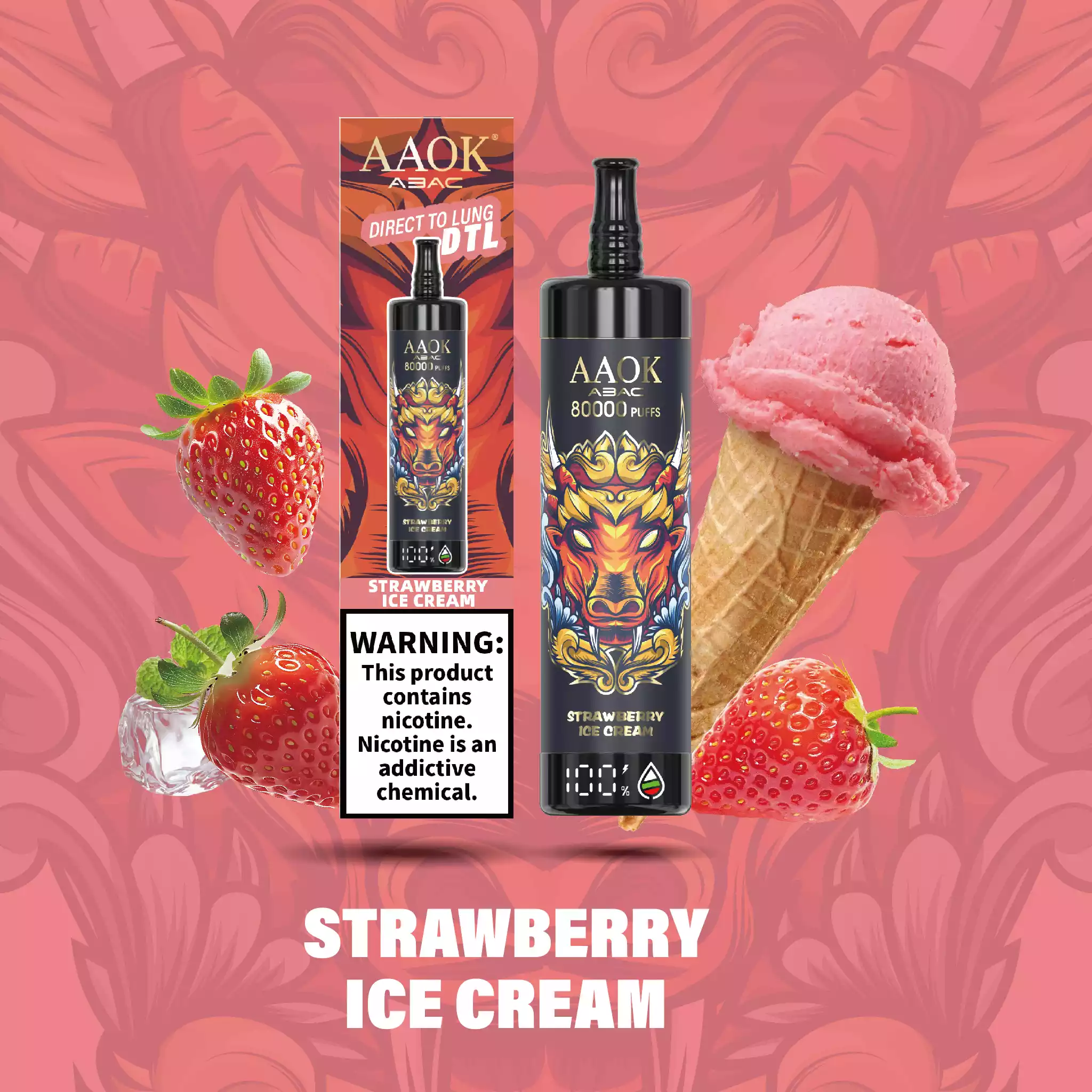 AAOK Y133 AK80000 Puffs Disposable Vape 45ml Mesh Coil