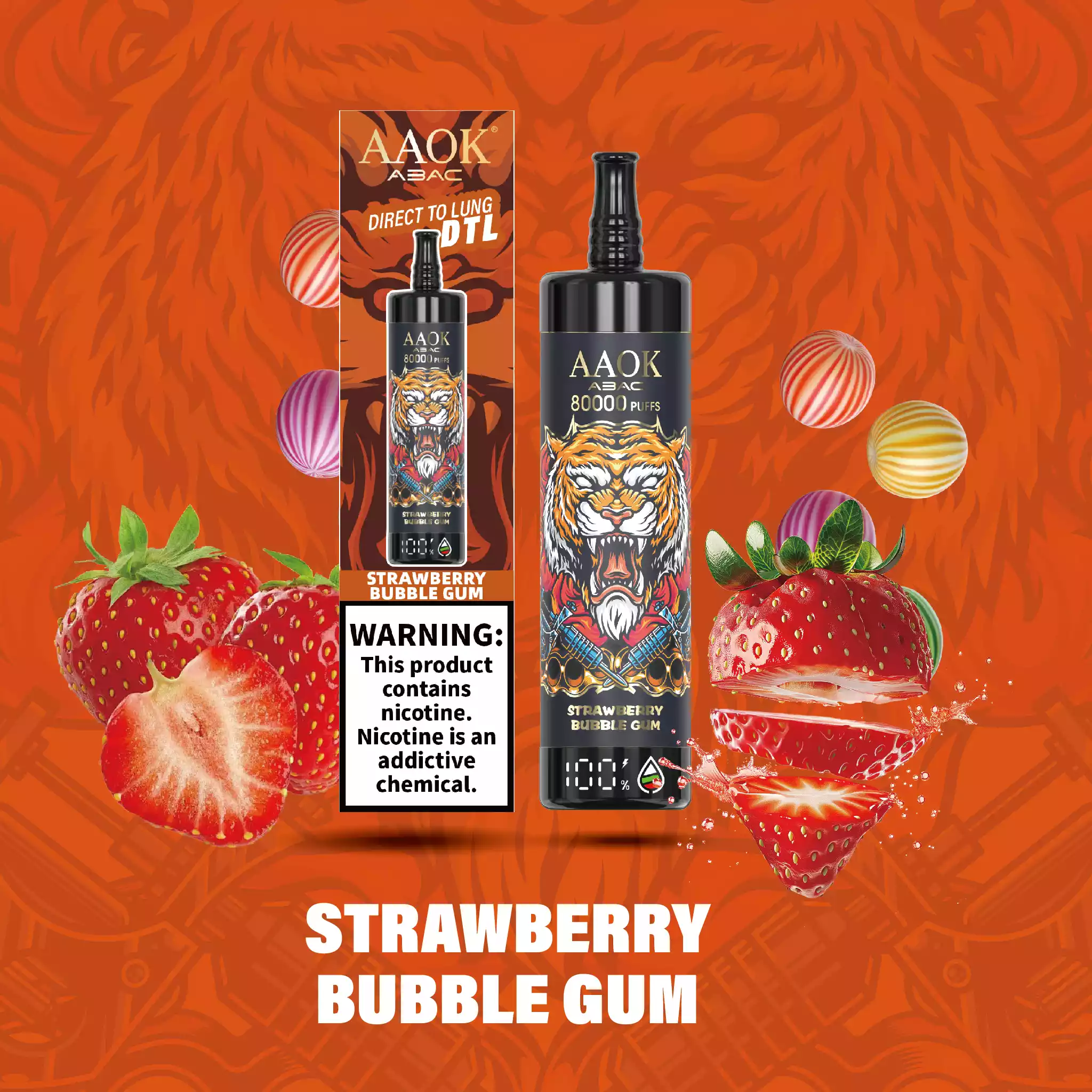 AAOK Y133 AK80000 Puffs Disposable Vape 45ml Mesh Coil