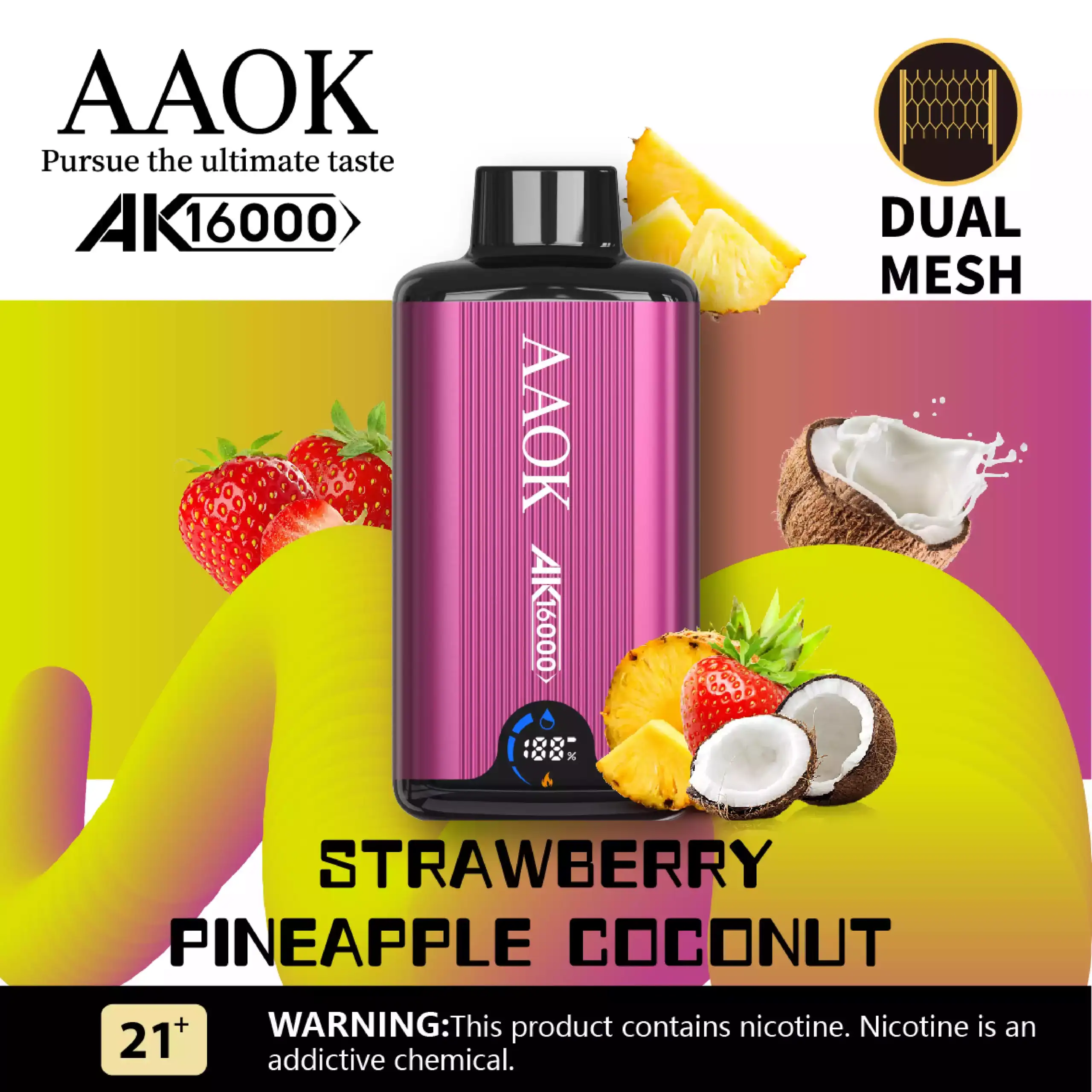AAOK Y98 AK16000 Puffs Disposable Vape Dual Core LED