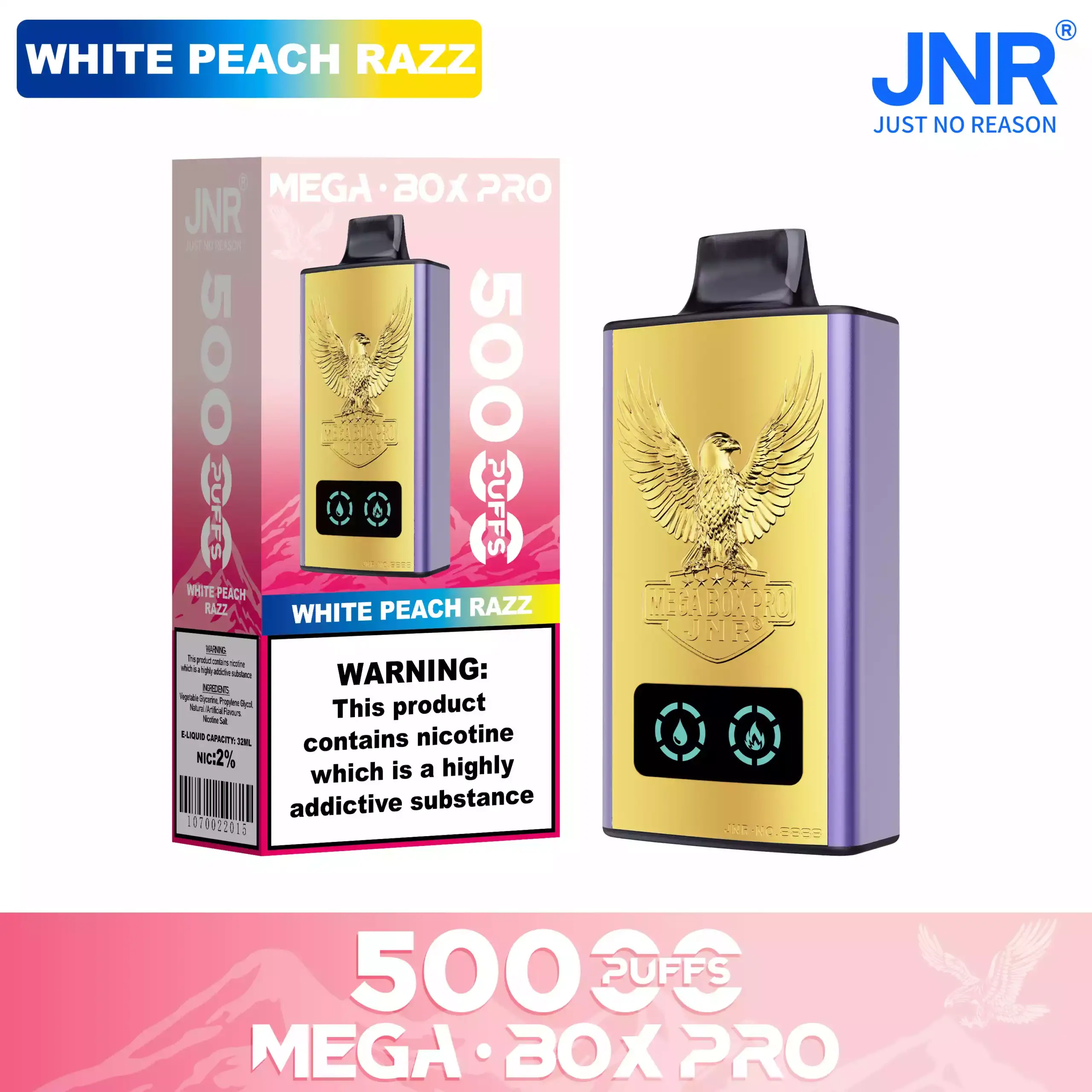 JNR Mega Box Pro 50000 Puffs Disposable Vape Smart Screen