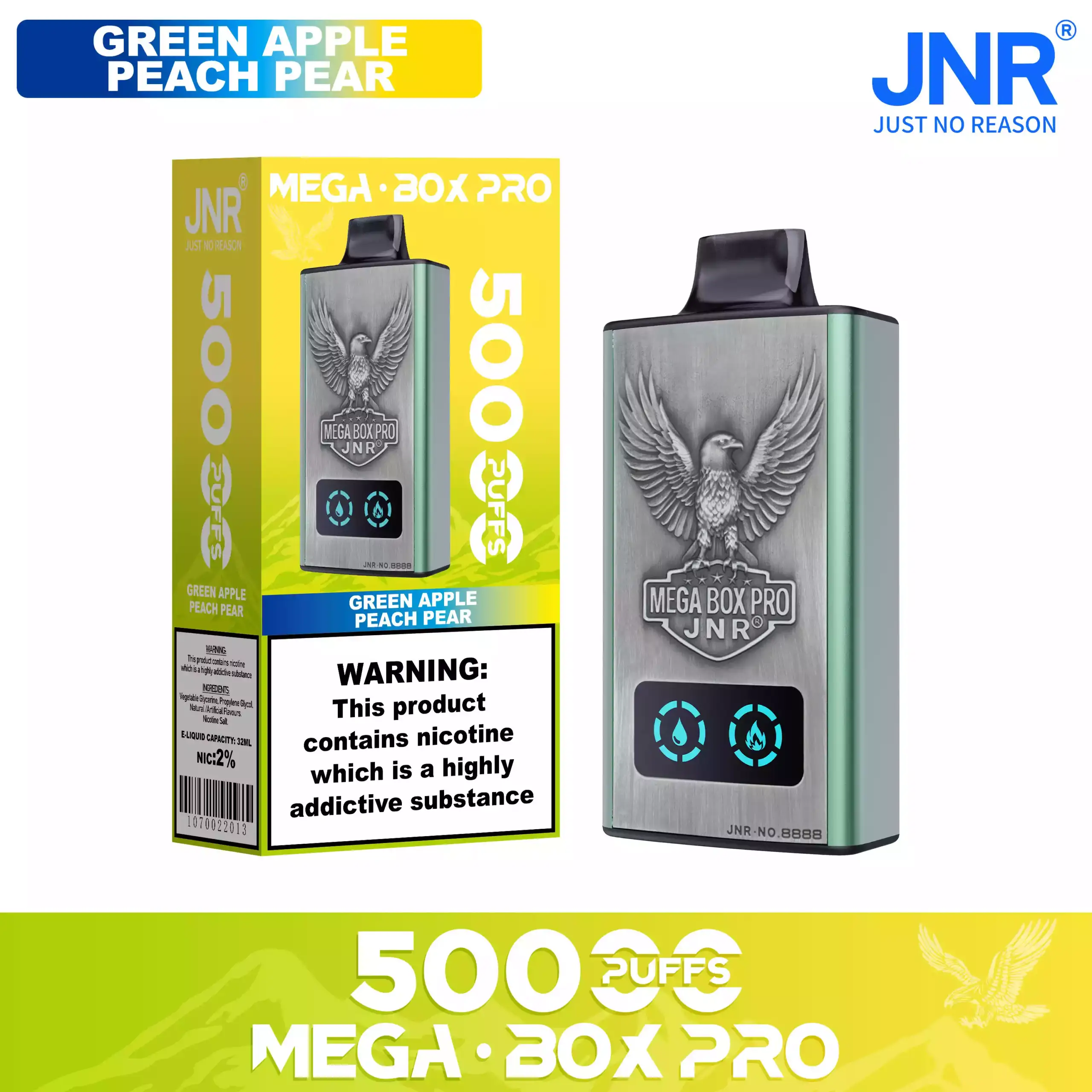 JNR Mega Box Pro 50000 Puffs Disposable Vape Smart Screen