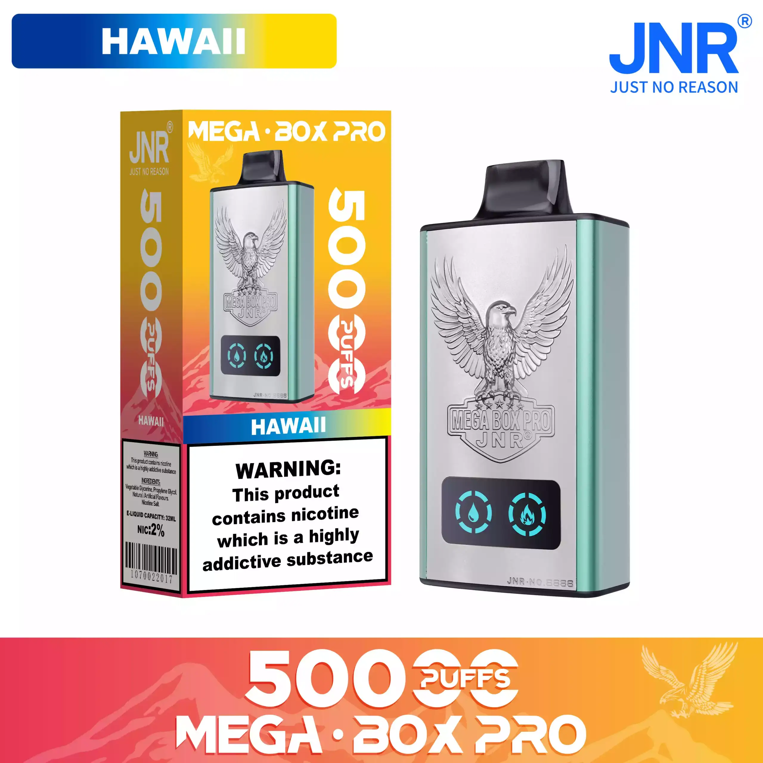 JNR Mega Box Pro 50000 Puffs Disposable Vape Smart Screen
