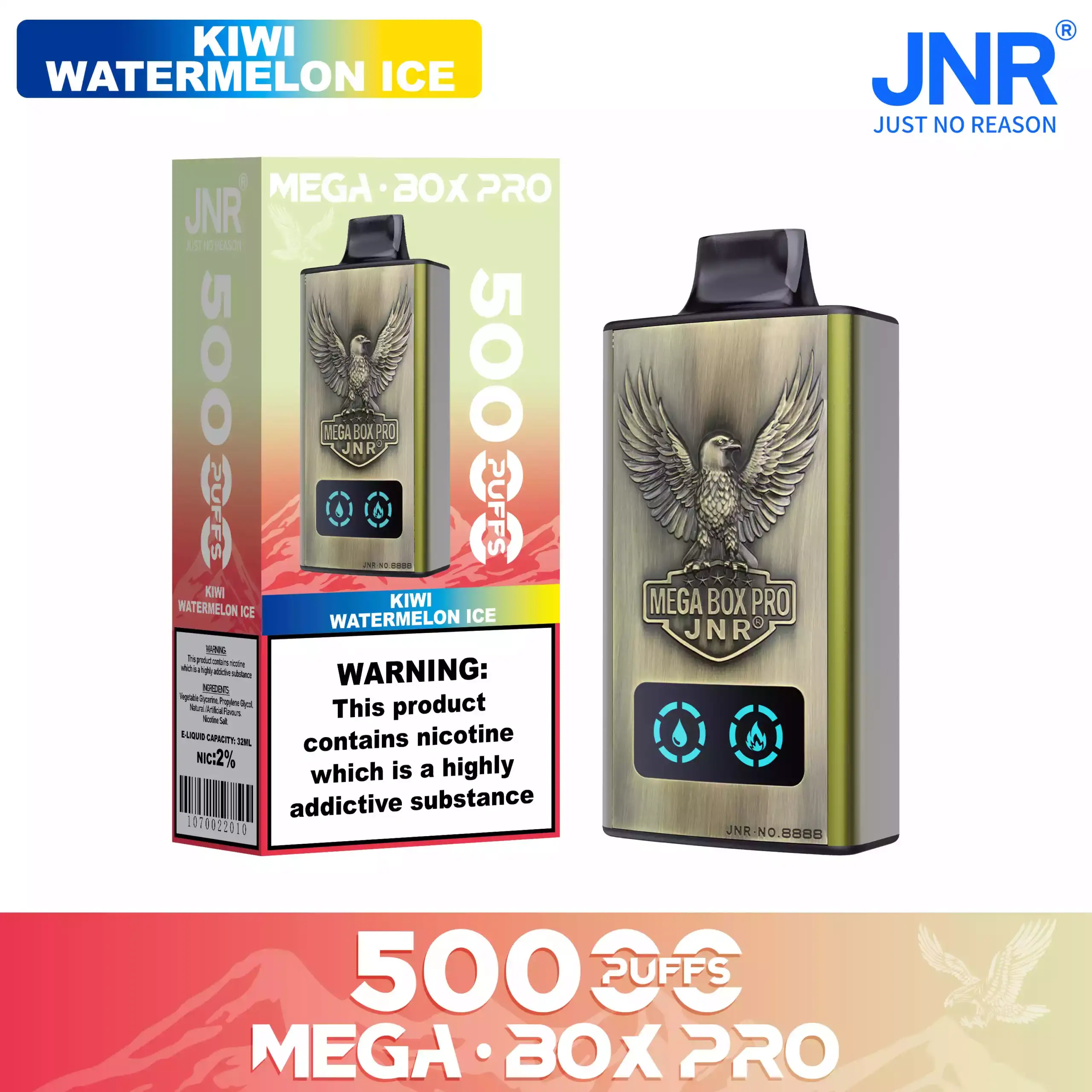 JNR Mega Box Pro 50000 Puffs Disposable Vape Smart Screen