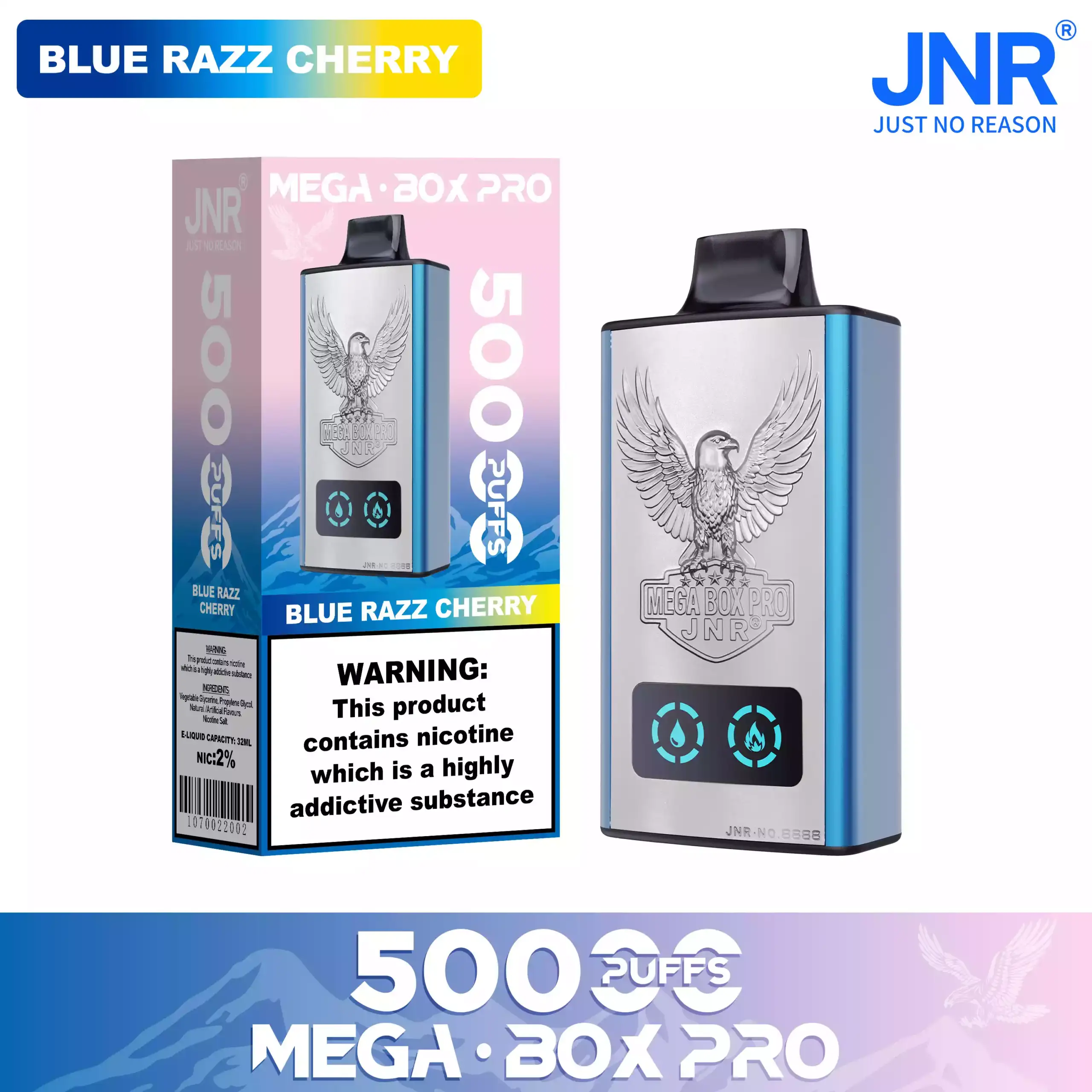 JNR Mega Box Pro 50000 Puffs Disposable Vape Smart Screen