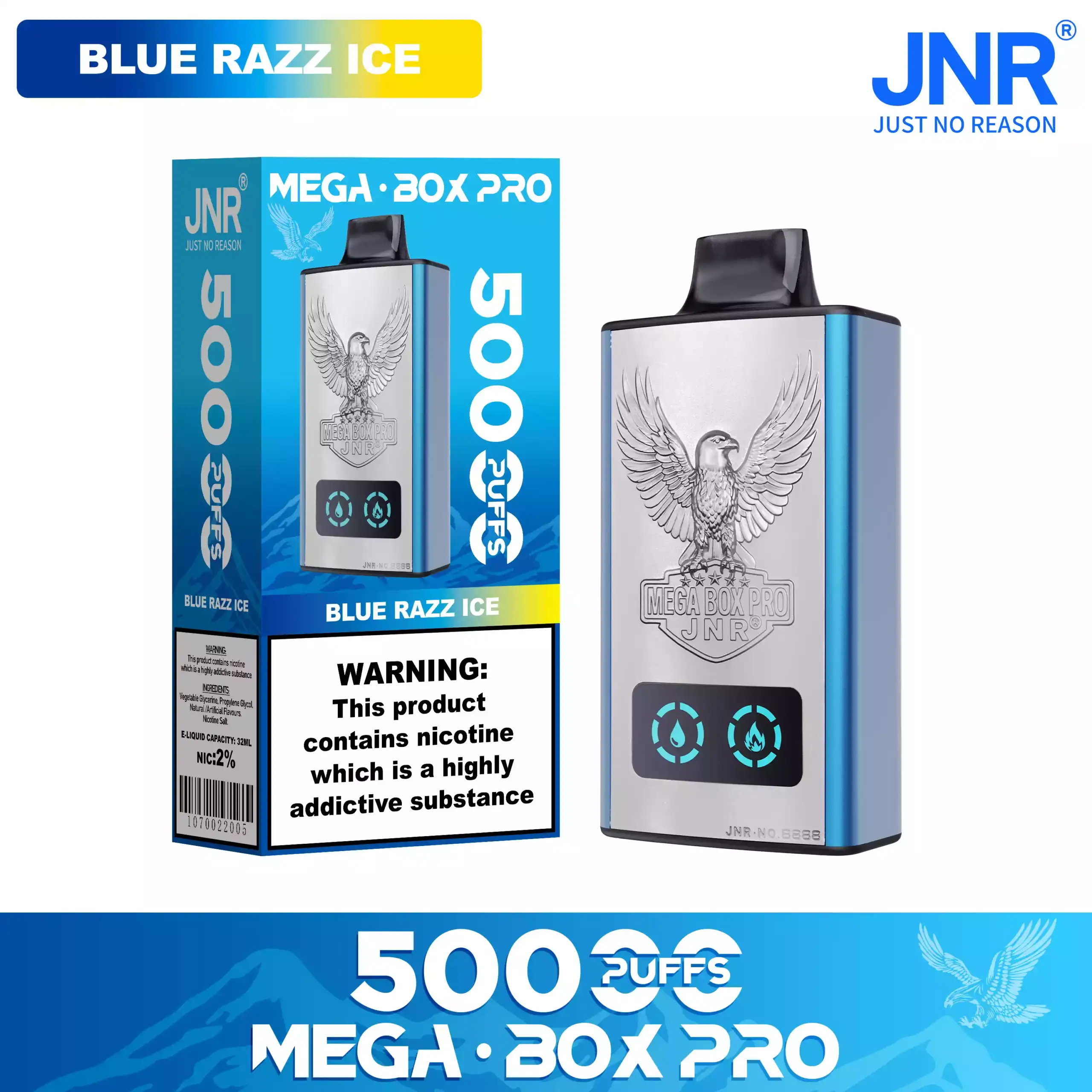 JNR Mega Box Pro 50000 Puffs Disposable Vape Smart Screen