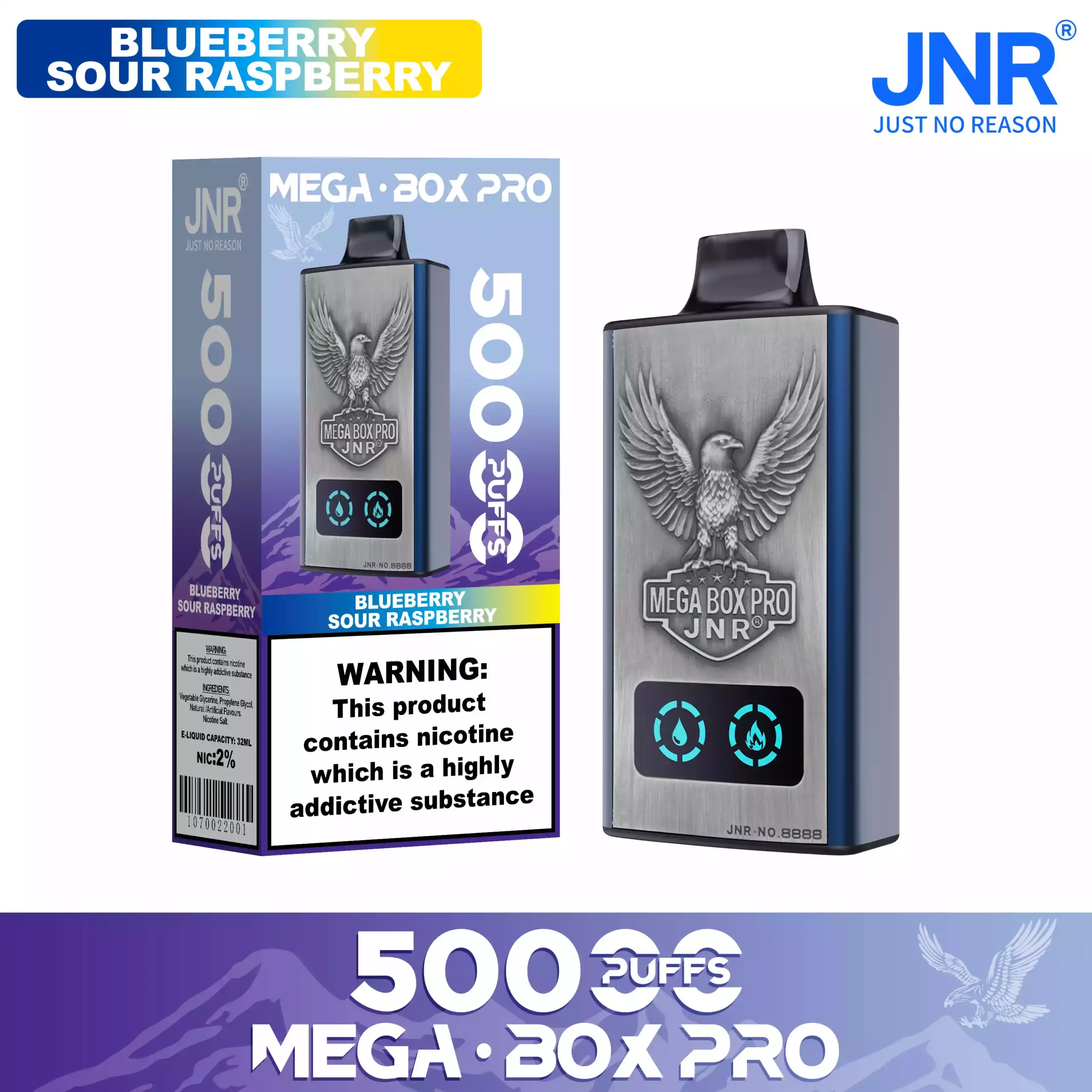 JNR Mega Box Pro 50000 Puffs Disposable Vape Smart Screen