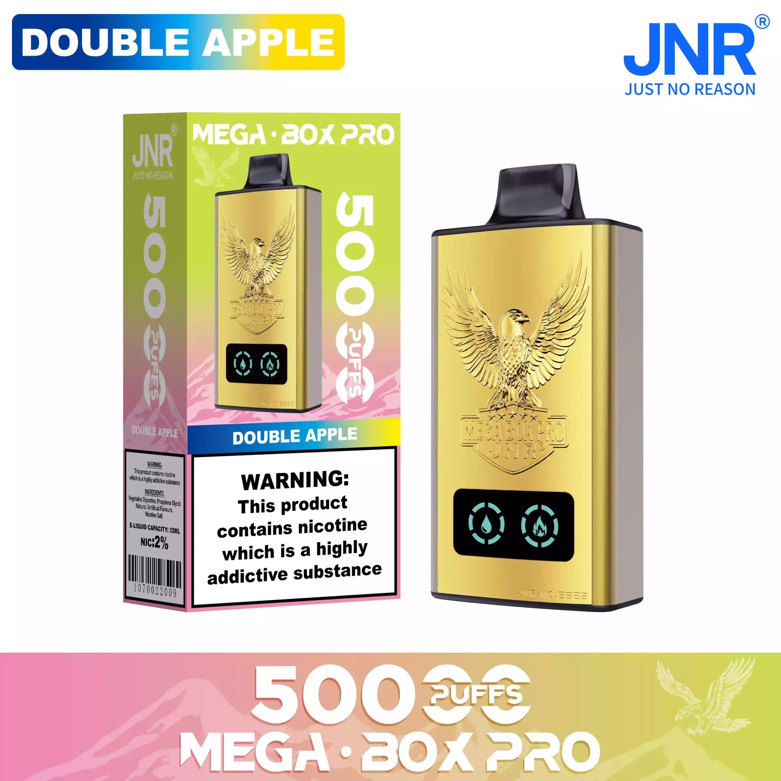 JNR Mega Box Pro 50000 Puffs Disposable Vape Smart Screen