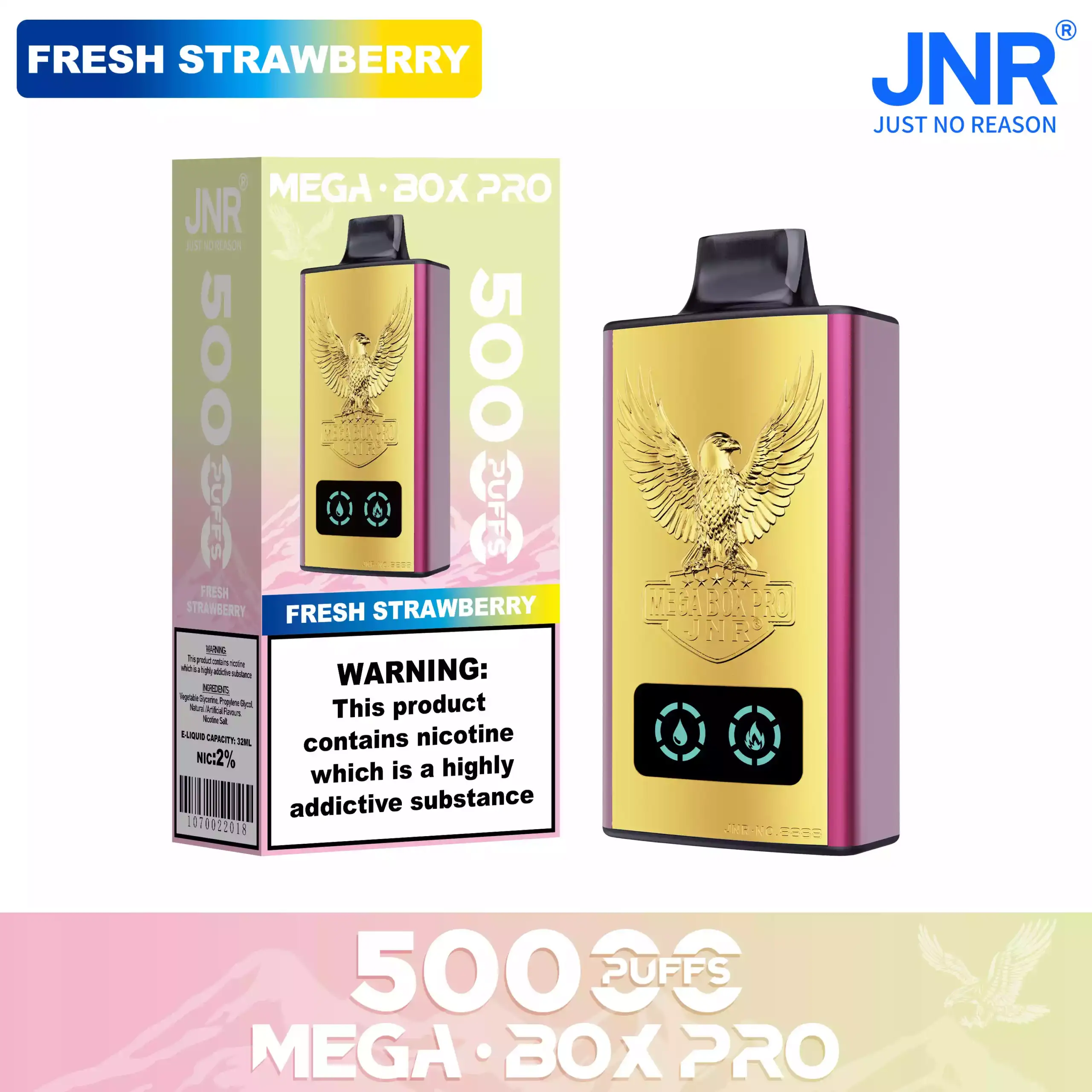 JNR Mega Box Pro 50000 Puffs Disposable Vape Smart Screen