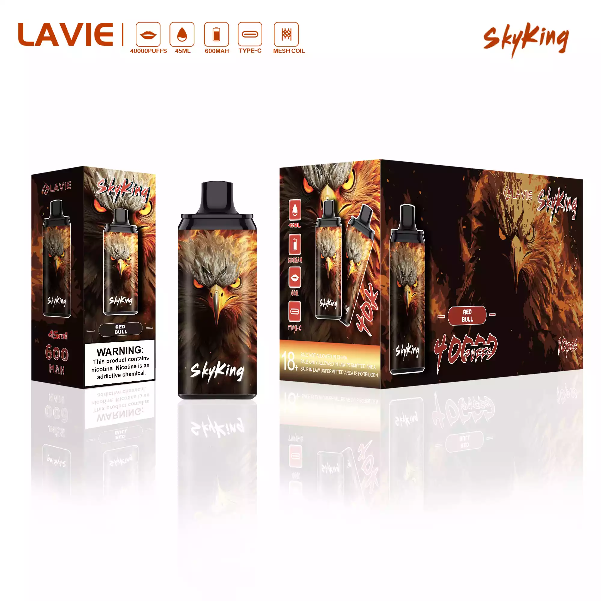 LAVIE SKYKING 40000 Puffs Disposable Vape mit 5% Nic Salt