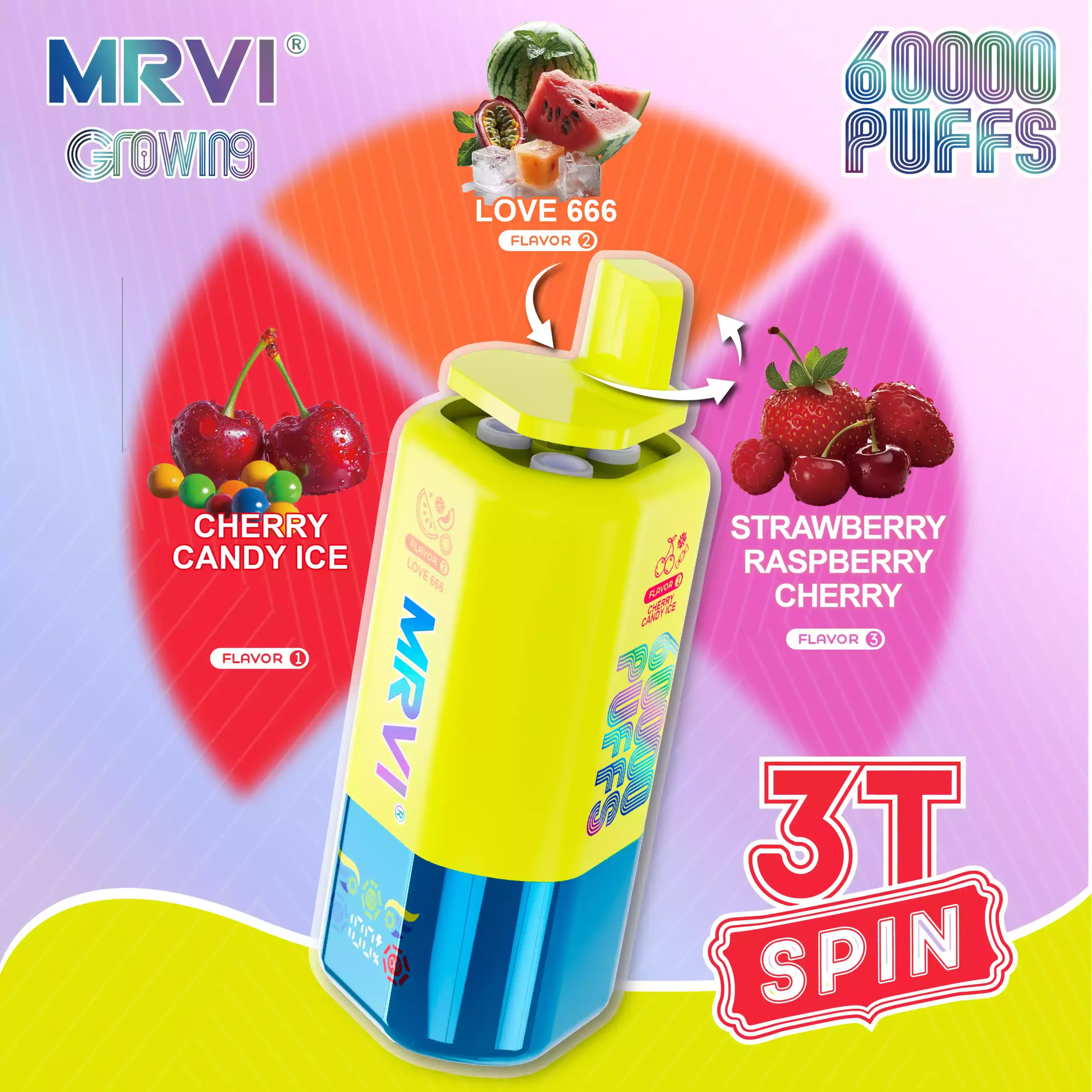 MRVI GROWING 60K Puffs 3T SPIN Disposable Vape 48ml