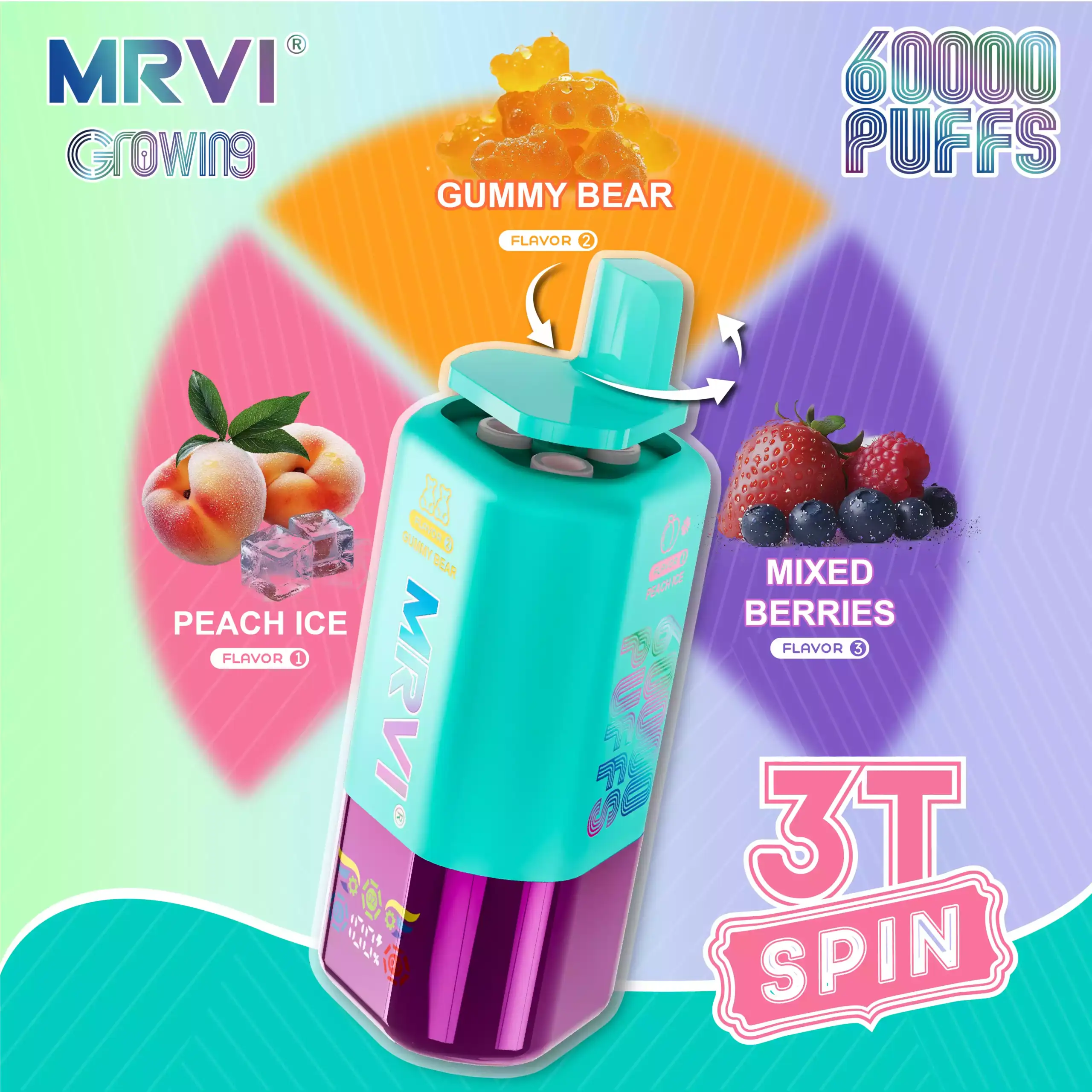 MRVI GROWING 60K Puffs 3T SPIN Disposable Vape 48ml