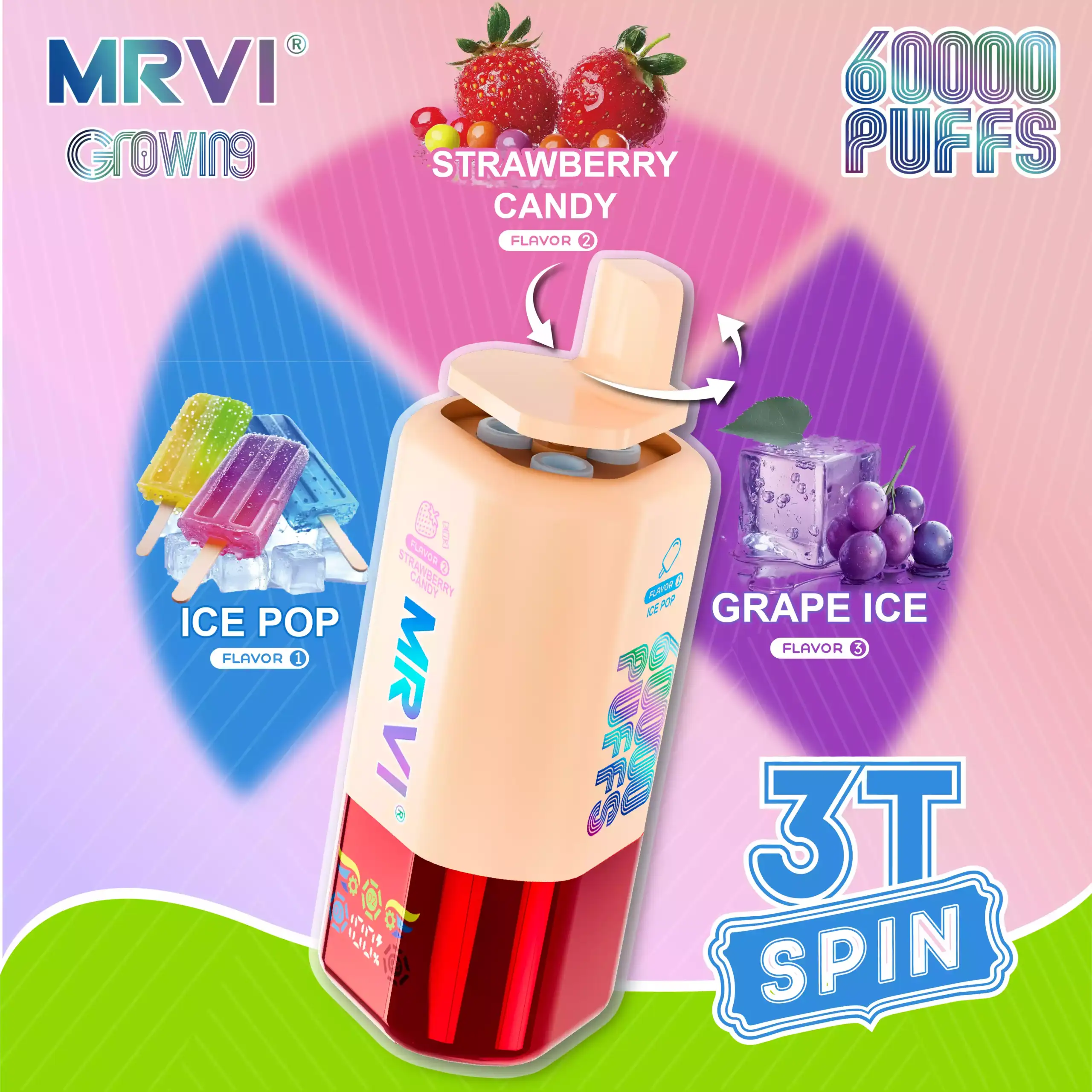 MRVI GROWING 60K Puffs 3T SPIN Disposable Vape 48ml