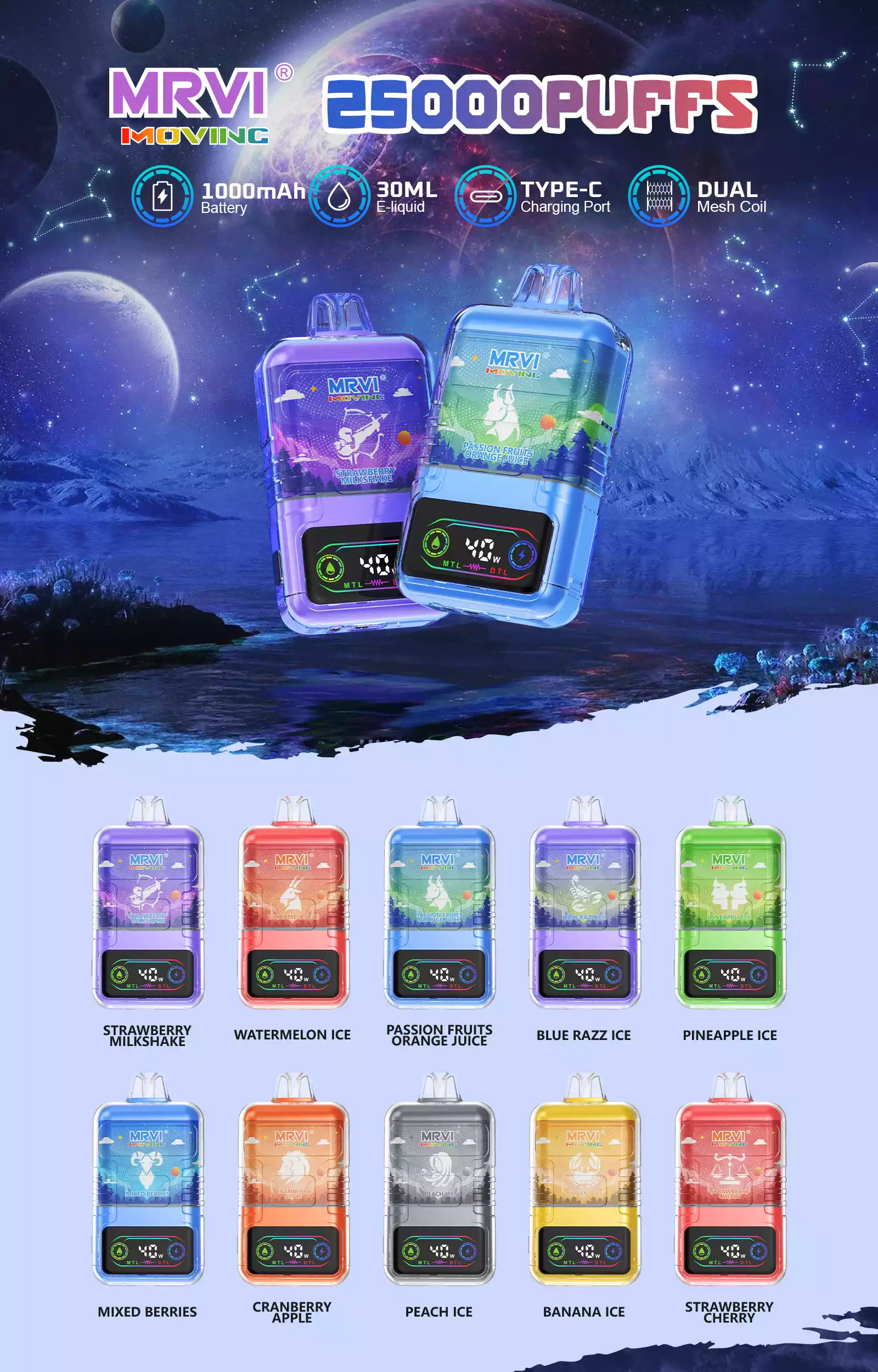 MRVI Moving 25K Puffs Disposable Vape 30ml 1000mAh