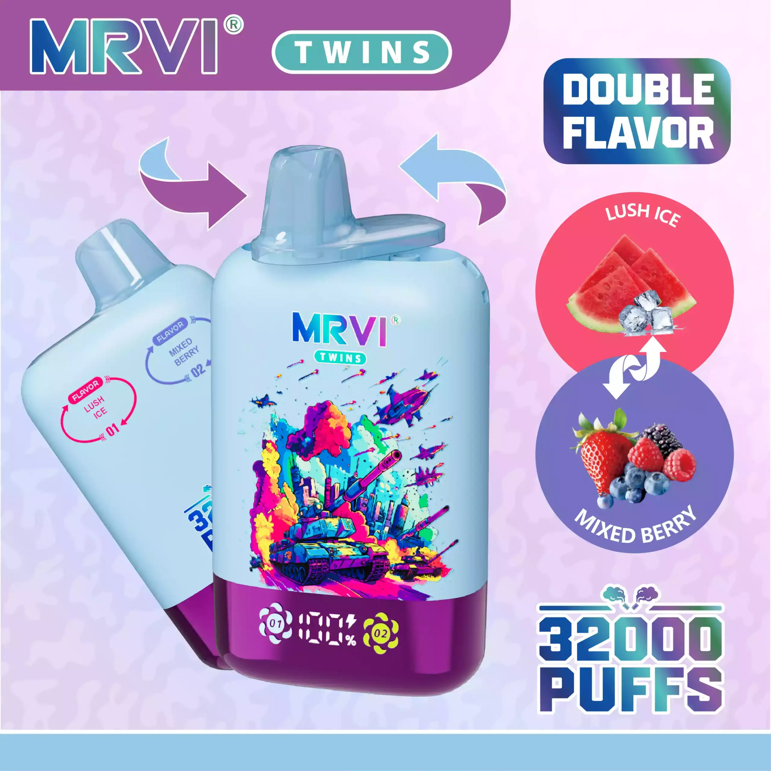 MRVI TWINS 32000 Puffs Disposable Vape Dual Flavor 40ml