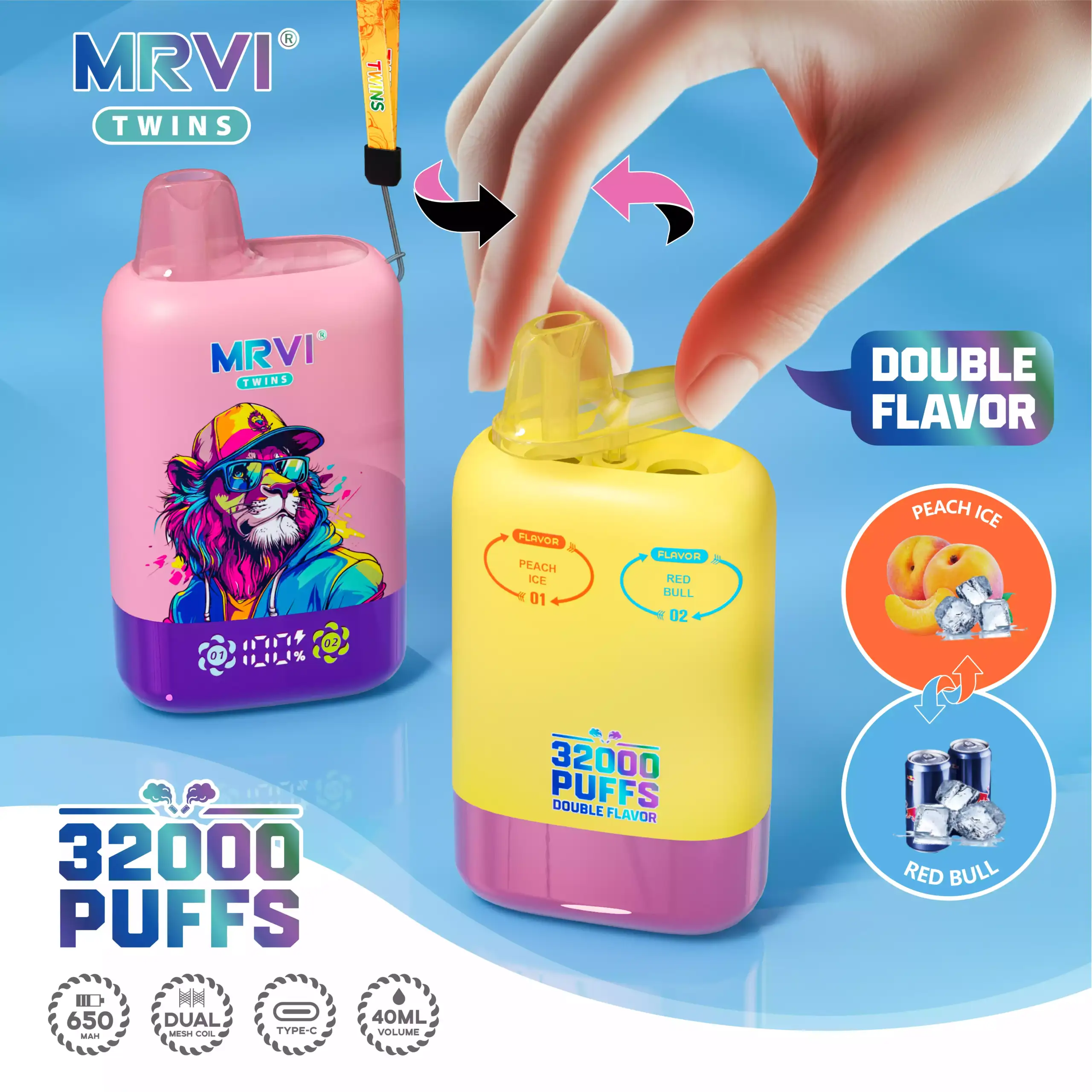 MRVI TWINS 32000 Puffs Disposable Vape Dual Flavor 40ml