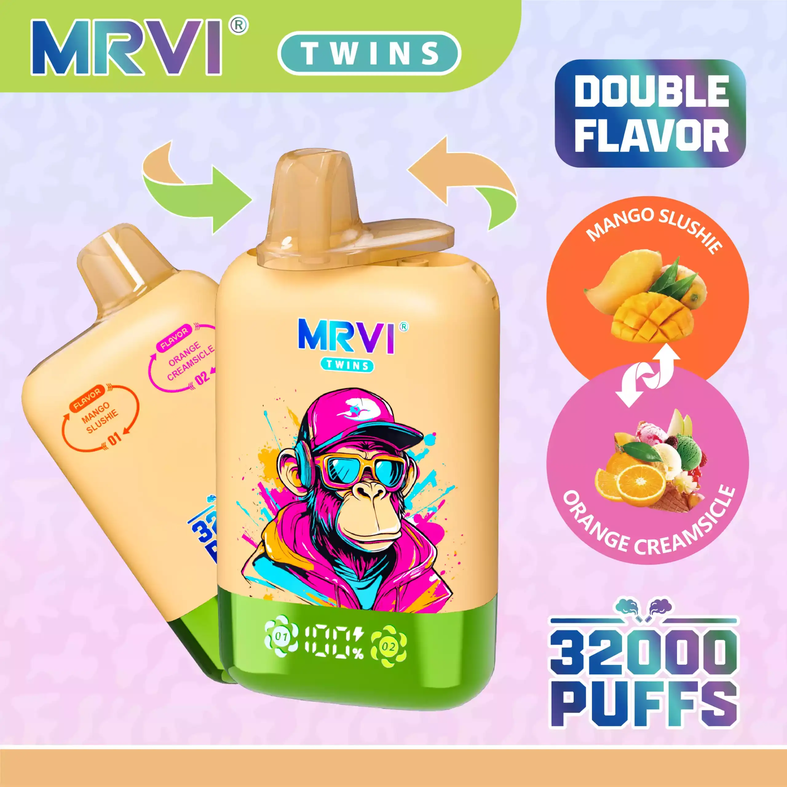 MRVI TWINS 32000 Puffs Disposable Vape Dual Flavor 40ml