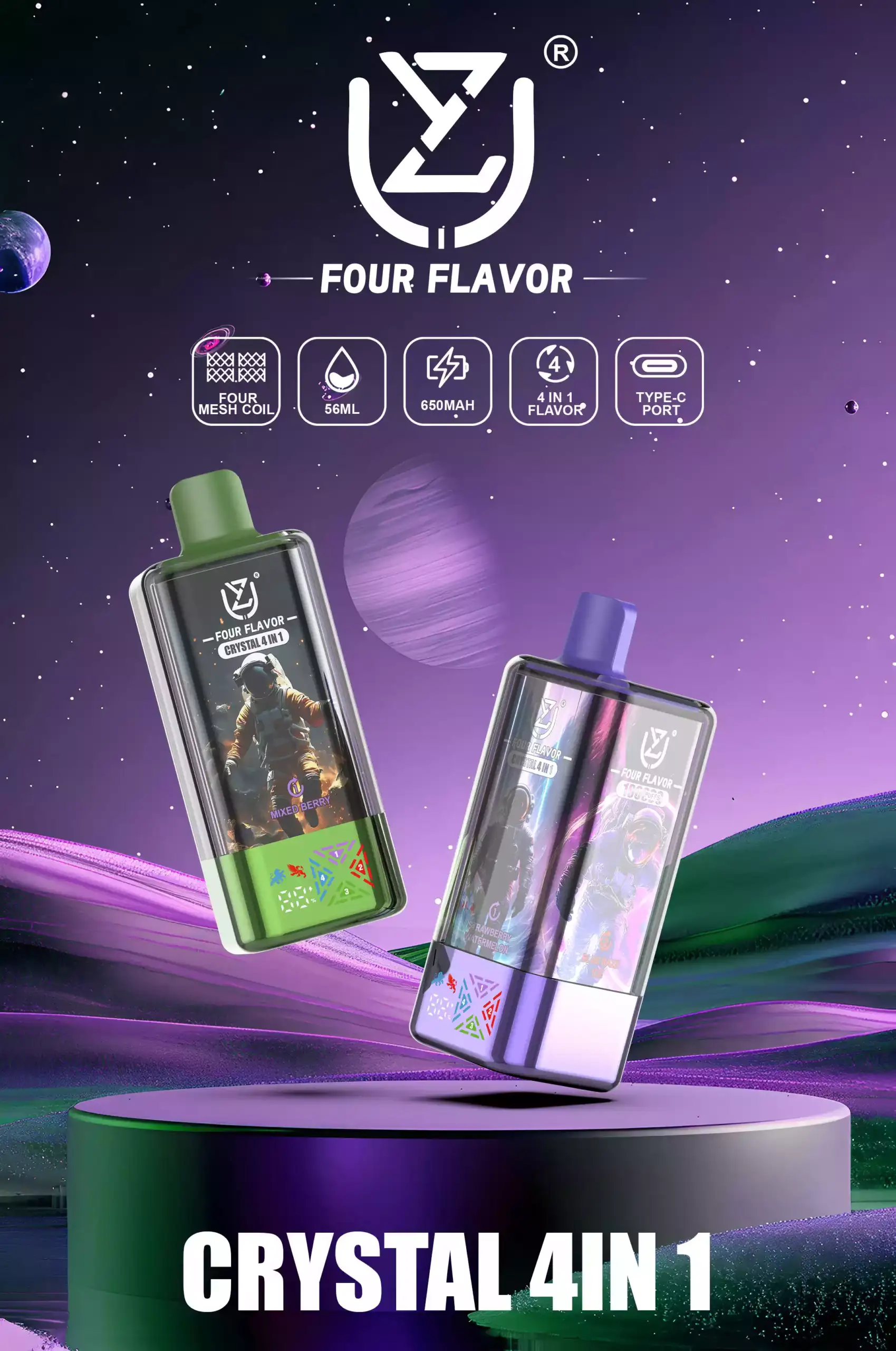 UZY Crystal 4 in 1 100000 Puffs Disposable Vape mit LED Display