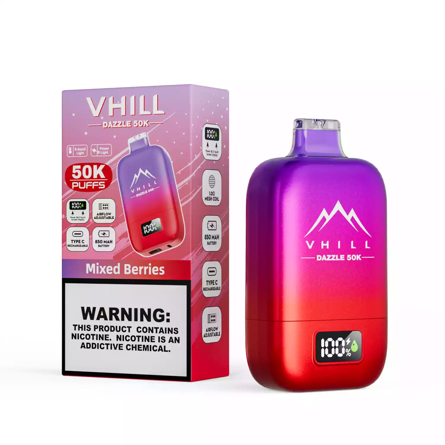 vhill Dazzle 50000 Puffs Disposable Vape mit LCD Display