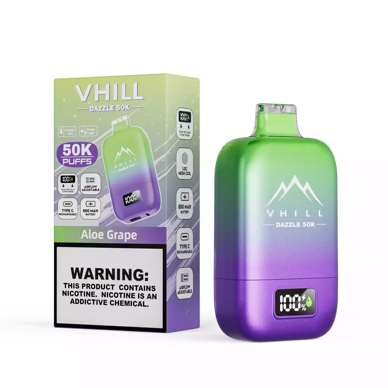 vhill Dazzle 50000 Puffs Disposable Vape mit LCD Display